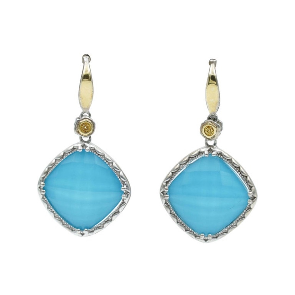 Tacori Blue and Gold Earrings
